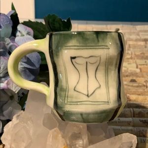 Corset waist cincher homage, Artist signed mug.